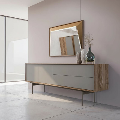 Volledige eetkamer dressoir met spiegelontwerp houten kastmeubels