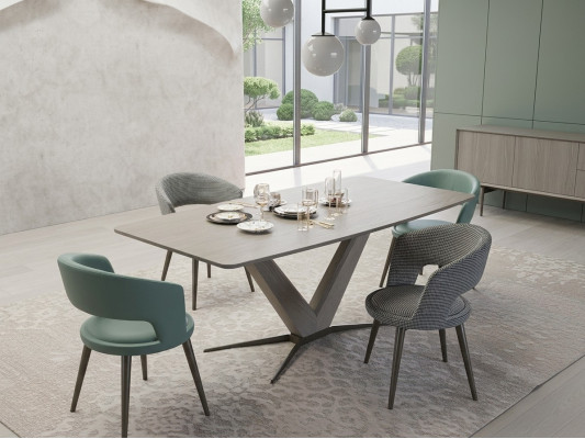 Volledige eettafelset stoelen eetkamer inrichting design modern meubilair