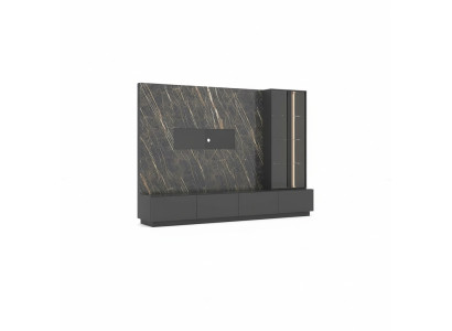 Designer wandmeubel 6-delig luxe houten meubels woonkamer meubels grijs modern