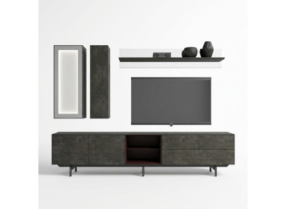Wandmeubel Modern TV-standaard Hangende vitrine Luxe wandplank Woonkamermeubelen