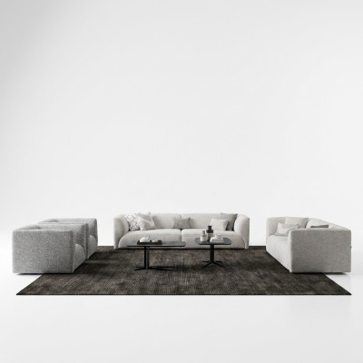 Bankstel Beklede meubelen 2x Driepersoons bank Luxe 2 fauteuils bank 3+3+1+1