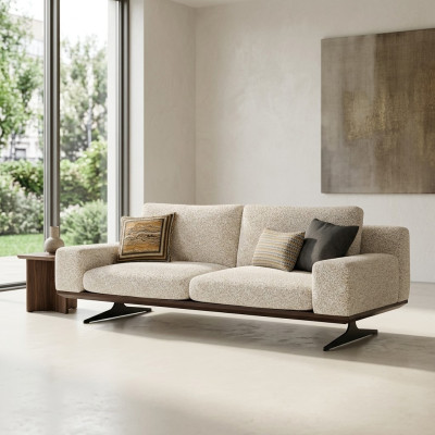 Luxe driezitsbank gestoffeerde bank Moderne woonkamer Designerinrichting