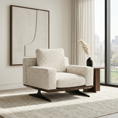 Woonkamer inrichting Luxe textiel Fauteuil Gestoffeerde meubels Modern Designmeubelen