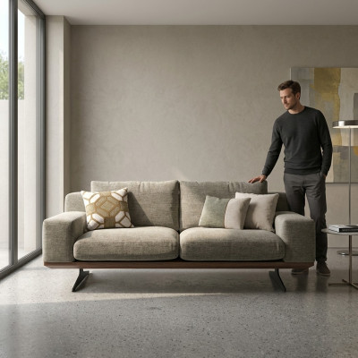 Moderne gestoffeerde bank Tweezitsbank Bank Woonkamermeubilair Design interieur