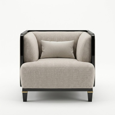 Nieuwe moderne meubels woonkamer fauteuil ontwerper inrichting wit gestoffeerde zitting