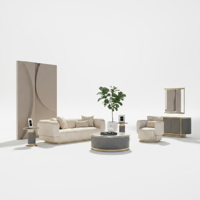 Woonkamerset 2-delige bankstel compleet ontwerp driezitsbank nieuwe fauteuil bankstel