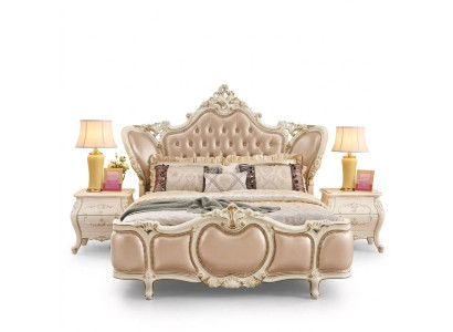 Slaapkamer meubels Bed 2x Nachtkastjes Luxe-set Nieuwe klassieke meubels 3-delig