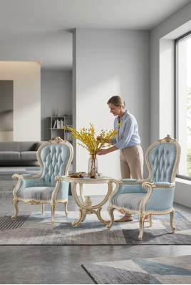 Woonkamerset 2x fauteuil salontafel 3-delig luxe binnenruimte lounge club meubels  Woonkamerset 2x fauteuil salontafel 3-delig luxe binnenruimte lounge club meubels