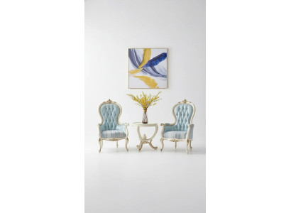 Woonkamerset 2x fauteuil salontafel 3-delig luxe binnenruimte lounge club meubels  Woonkamerset 2x fauteuil salontafel 3-delig luxe binnenruimte lounge club meubels