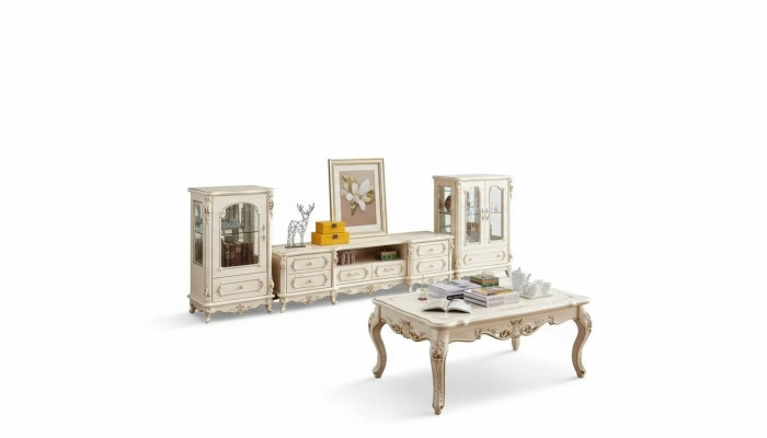 Woonkamer voor set klassieke meubels 3-delig. Binnenruimte voor het appartement.