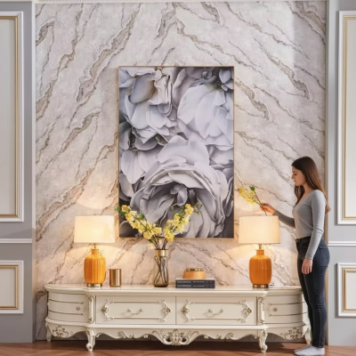 Lowboard in de woonkamer Nieuw voor het interieur klassiek wit meubilair
