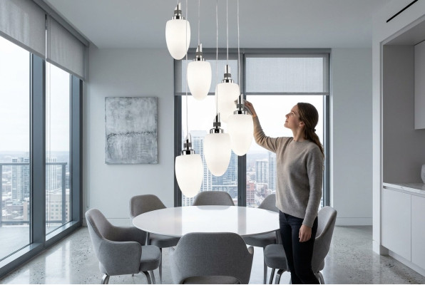 Plafondlamp Een moderne wit glazen woonkamer luxe 50x130 chroom