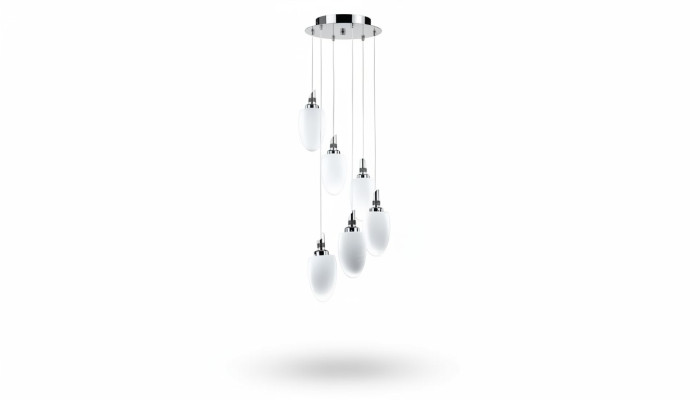Plafondlamp Een moderne wit glazen woonkamer luxe 50x130 chroom
