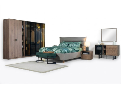 Slaapkamer set Loft Design Bed Kast Bedden Commode Nachtkastje 5-delig