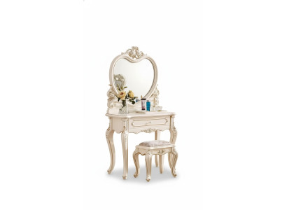 Klassieke kaptafelkruk Designer houten meubelset Slaapkamer 2-delig