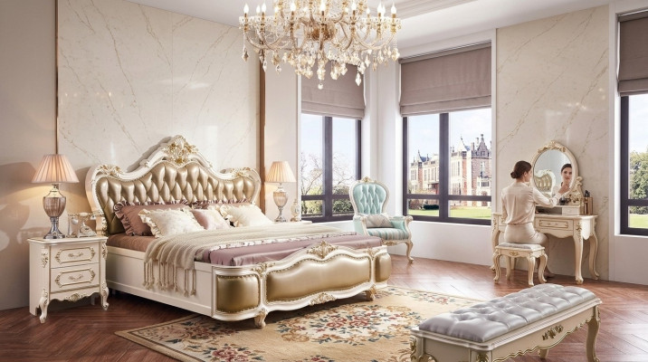Slaapkamer set Klassiek designer houten meubels luxe nieuw 8-delig
