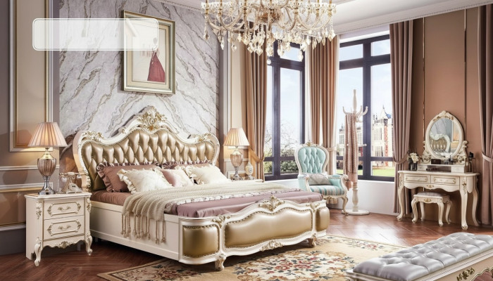Slaapkamer set Klassiek designer houten meubels luxe nieuw 8-delig