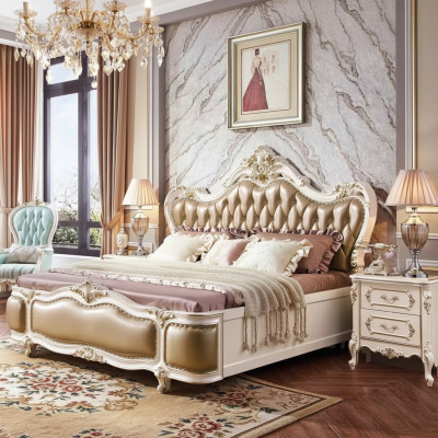 Klassieke luxe slaapkamer luxeset 3-delig bed + 2 nachtkastjes nieuw