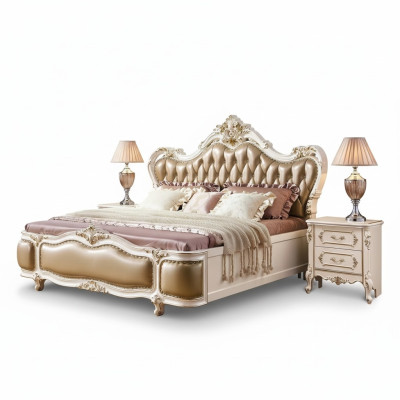 Klassieke luxe slaapkamer luxeset 3-delig bed + 2 nachtkastjes nieuw