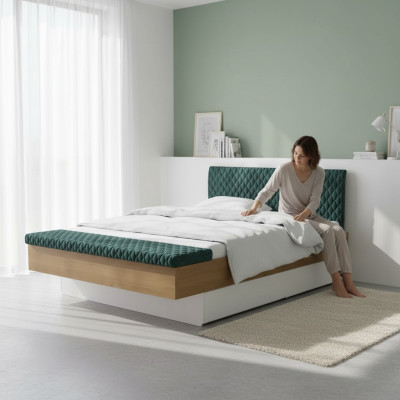 Luxe bedontwerp Dubbele hotelbedden Koninklijk houten meubilair Massief hout