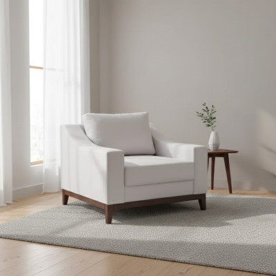 Fauteuil wit Scandinavisch Gestoffeerde fauteuil Tv-fauteuil Lounge Club Meubels