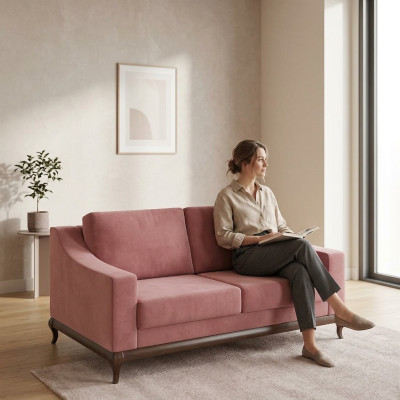 Moderne bank 2-zits woonkamerontwerp meubels stijl modern nieuw roze luxe
