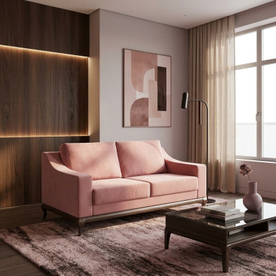 Moderne bank 2-zits woonkamerontwerp meubels stijl modern nieuw roze luxe