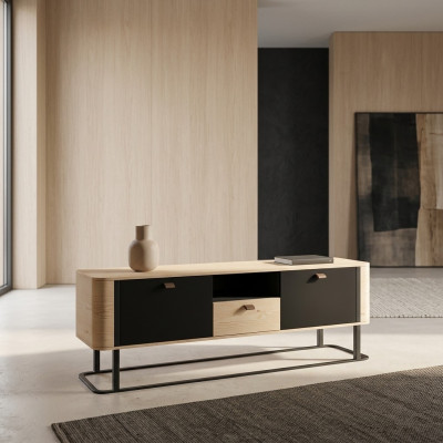 Woonkamer tv dressoir tv-standaard lage zijkant woonkamers hout metaal
