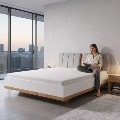 Luxe bedontwerp Dubbele hotelbedden Koninklijk houten meubilair Textiel