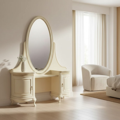 Make-up tafel Spiegel Slaapkamer Luxe meubels beige Consoles Sideboard Tafel