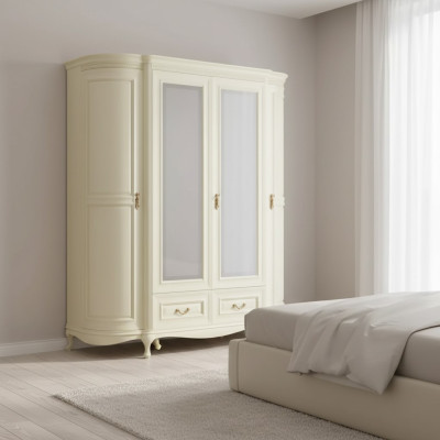 Kledingkast luxe Wit slaapkamer kast Houten meubelen Kasten
