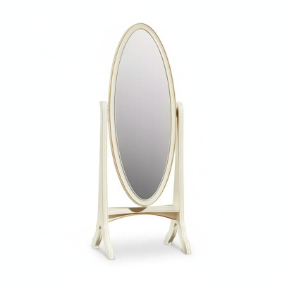 Woonkamer vloerspiegel spiegel houten frame ovaal wit staande spiegel spiegel