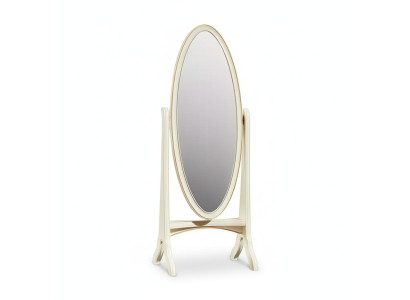 Woonkamer vloerspiegel spiegel houten frame ovaal wit staande spiegel spiegel