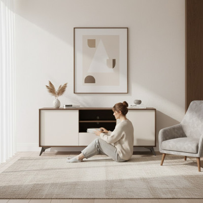 Ontwerp muurkast plank woonkamer tv-standaard houten wandrekken
