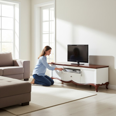 rtv Lowboard tv-standaard Sideboard Hout Luxe wit Woonkamer kast