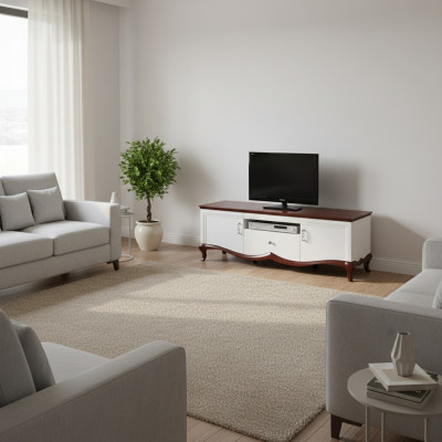 rtv Lowboard tv-standaard Sideboard Hout Luxe wit Woonkamer kast
