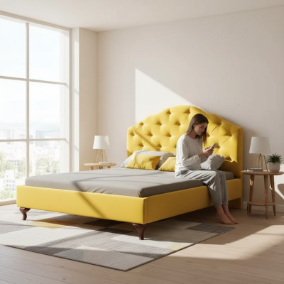 Chesterfield geel bed voor de slaapkamer Bedden dubbel licht luxe