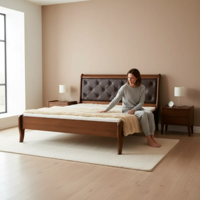 Luxe slaapkamerbed ontwerp gestoffeerd tweepersoons hotelbedden Chesterfield