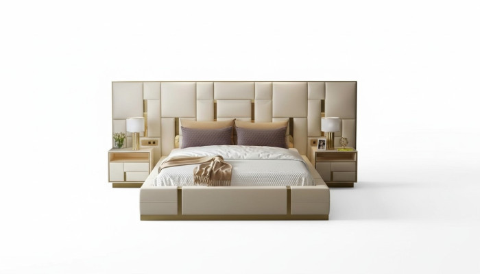 Compleet slaapkamer meubelset 3-delig. Design meubels nachtkastjes bedden.