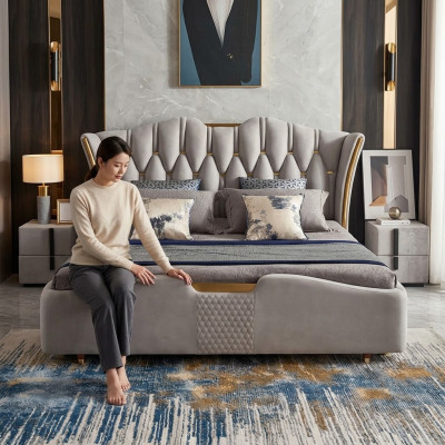 Chesterfield Bed Bekleding Ontwerp Luxe Tweepersoons Hotelbedden Luxe Hotel Nieuw