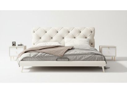 Bed nachtkastje 3-delige slaapkamer set design Modern Luxe Bedden Beige