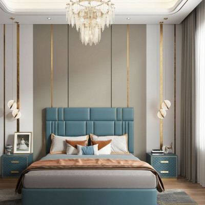 Slaapkamerset Designer Luxe Groep Garnituur Nieuw Bed 2x Nachtkastje 3-delig.
