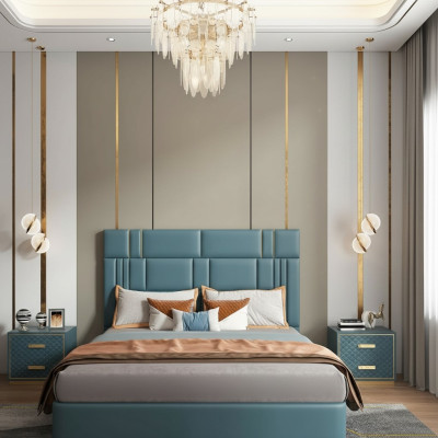 Luxe slaapkamer bed design gestoffeerde dubbele hotelbedden meubels 180x200
