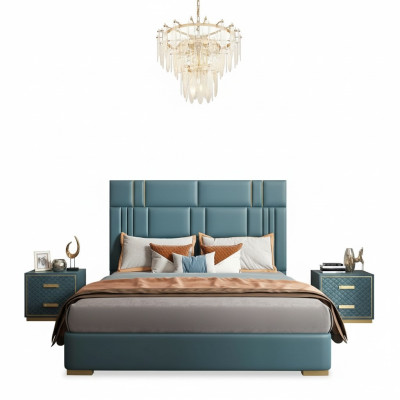 Luxe slaapkamer bed design gestoffeerde dubbele hotelbedden meubels 180x200