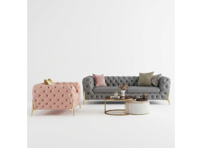 Bankstel 3+1 zitter set designbanken gestoffeerd leder relax moderne meubels