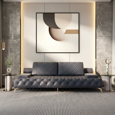 Bank 3-zits meubels leer driezitter bankstellen woonkamer stijl 3-zits Chesterfield