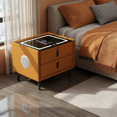 Slimme Tafel met intelligente lade in uw slaapkamer interieur.