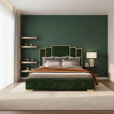 Ontwerp Bed Textiel Luxe Bedden Moderne Hotelstructuur Slaapkamer 180x200