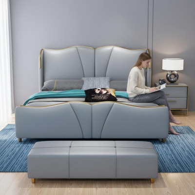 Ontwerp Blauw 2x nachtkastje bijzettafels slaapkamer hout luxe consoles