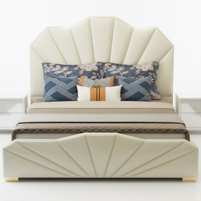 Ontwerp leren bedden hotel tweepersoonsbed slaapkamer meubilair inrichting